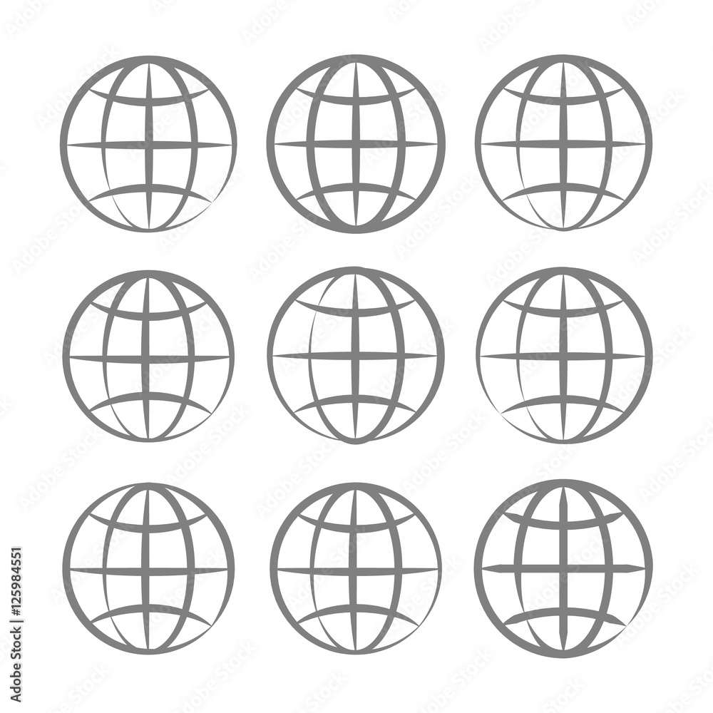 Obraz Earth Globe Emblem Set. Vector