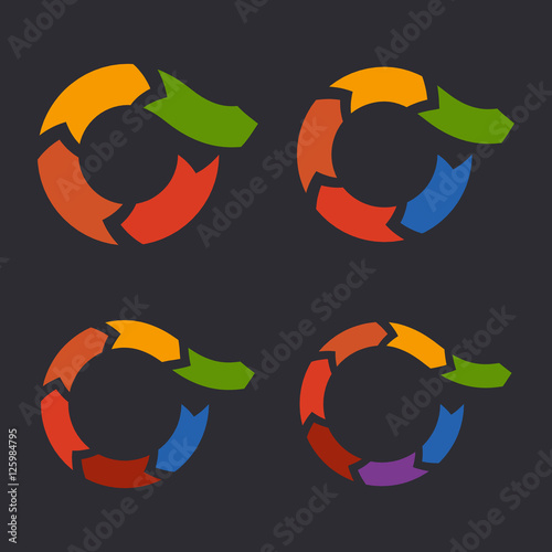 Unusual Circle Arrows Set. Vector