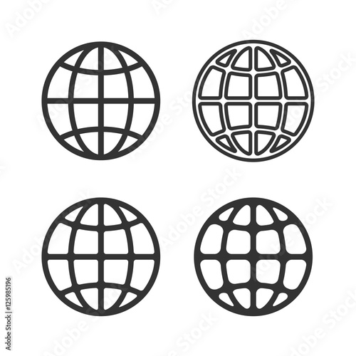 Earth Globe Emblem Set. Vector