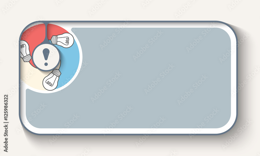 Vector simple box to fill your text with bulb and exclamation ma Vector simple box to fill your text with bulb and exclamation ma