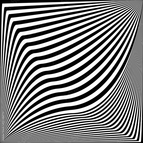pattern of black and white lines. Optical illusion. Vector illustration. As background, picture, wallpaper