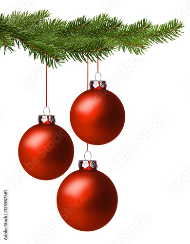 Rote und Grüne Weihnachtskugeln