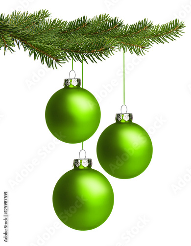 Rote und Grüne Weihnachtskugeln