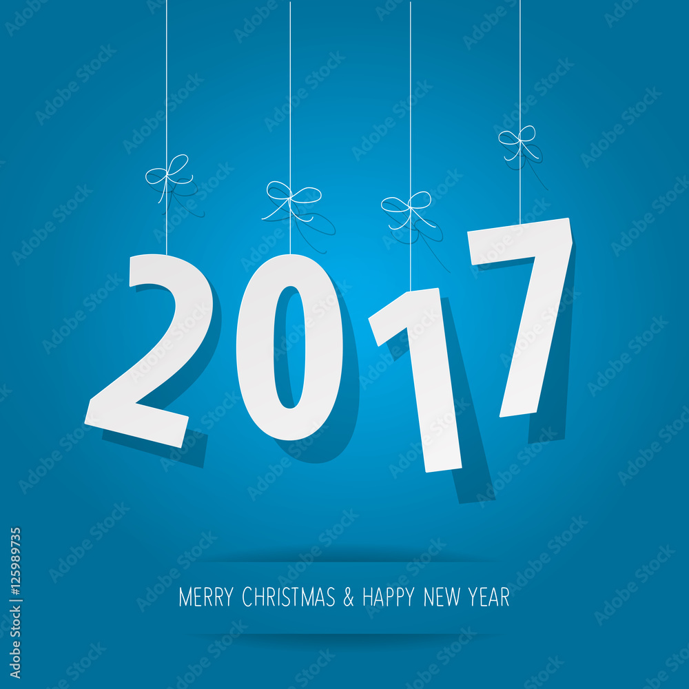 paper 2017 digits on blue background paper 2017 digits on blue background