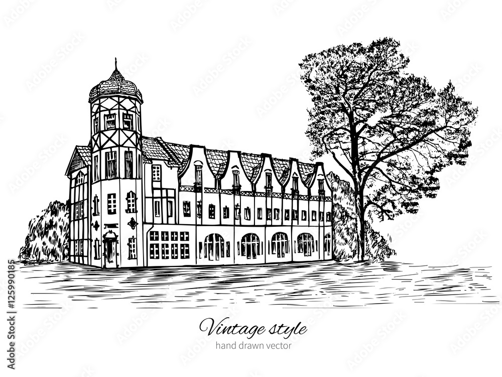 Fotografija The Gostiny Dvor, Svetlogorsk, Landmark of the Kaliningrad region, Russia, Vecto