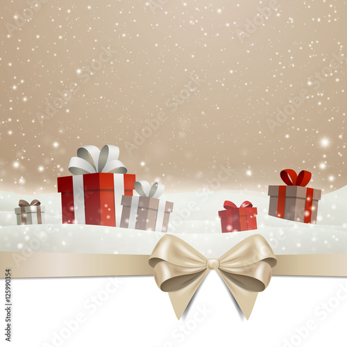 Vector Illustration of a Christmas Holiday Design with Gift Boxes