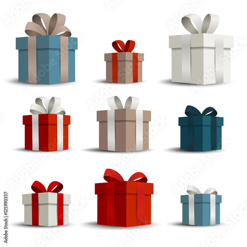 Vector Illustration of Gift Boxes photo