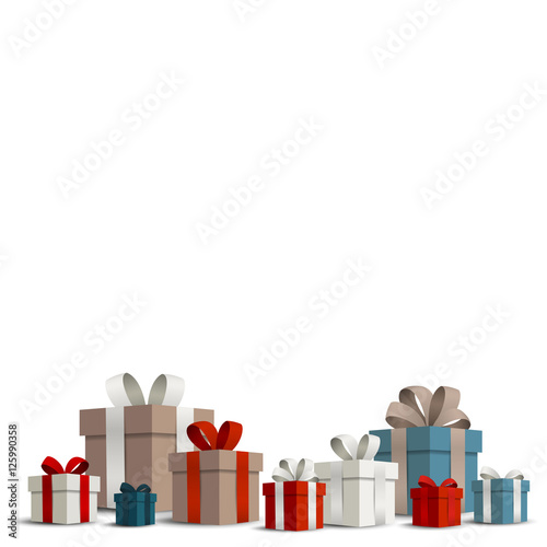 Vector Illustration of a Christmas Holiday Design with Gift Boxes