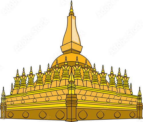 Vector illustration of  Laos temple