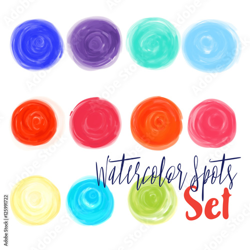Vector watercolor stains. Watercolor circles collection. Waterco
