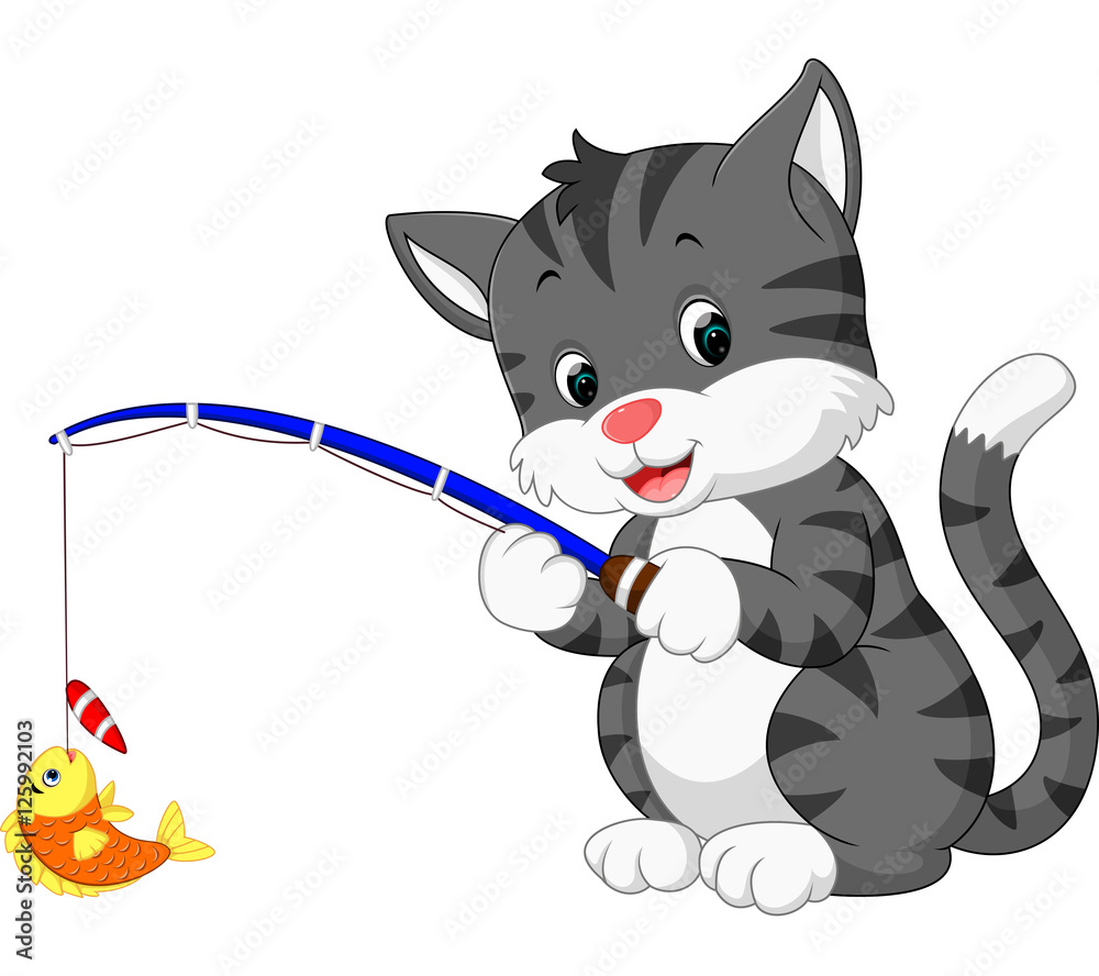 Obraz premium cute cat cartoon