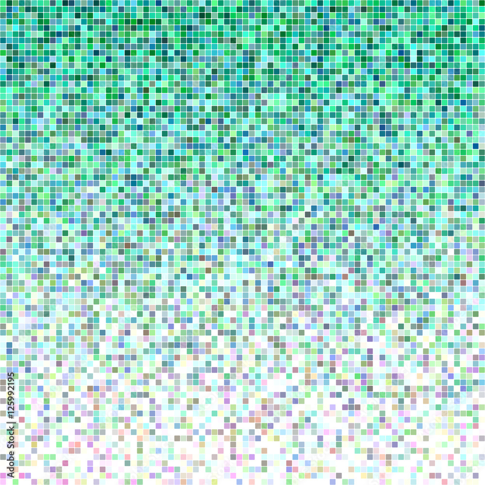 Green square pixel mosaic vector background