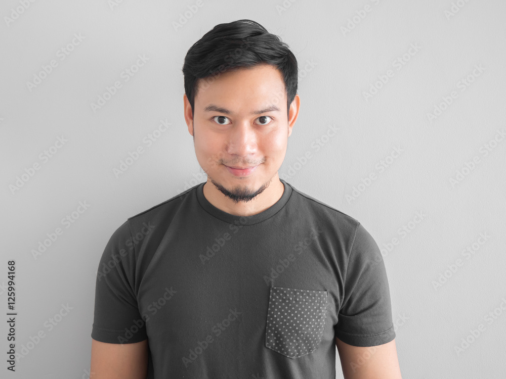 Confident man in black t-shirt. Confident man in black t-shirt.