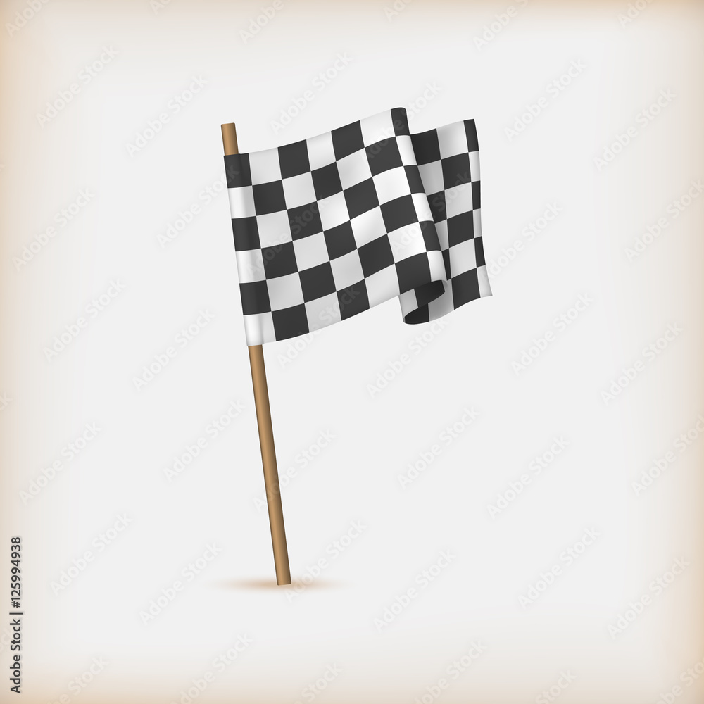 Fototapeta premium Realistic Checkered Racing Flag. Vector