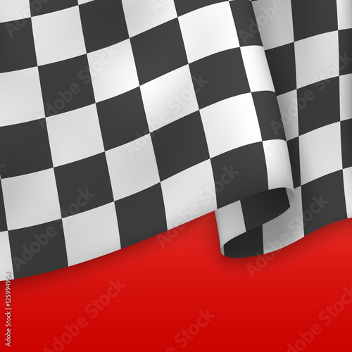 Checkered Flag Background. Card Template. Vector