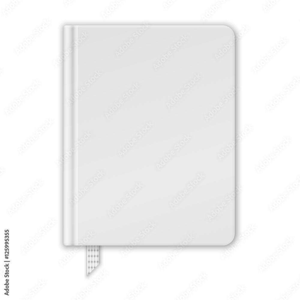 Blank White Book Or Notebook Template. Vector Blank White Book Or Notebook Template. Vector