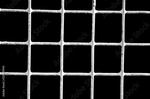 background of iron chain net fence in black background