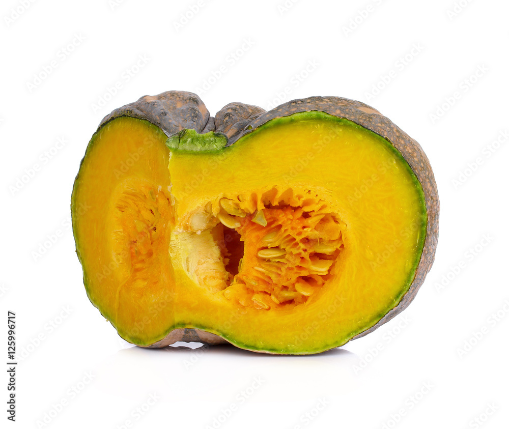 Green pumpkin isolated on the white background Green pumpkin isolated on the white background