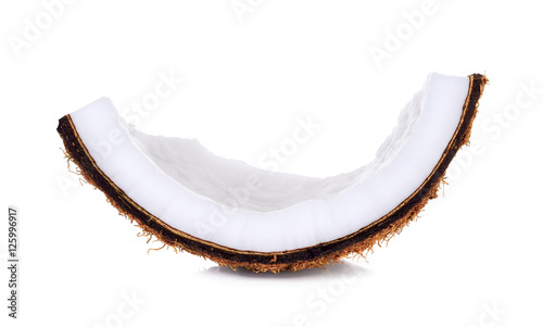 Slice coconut isolated on the white background