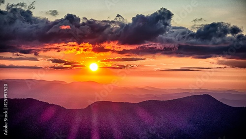 mount mimtchell sunset landscape in summer photo