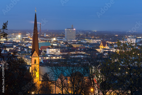 bielefeld germany cityscape in the evening