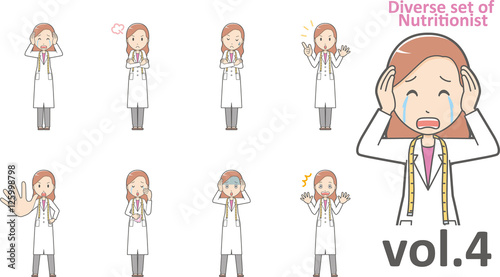 Diverse set of nutritionist, EPS10 vector format vol.4