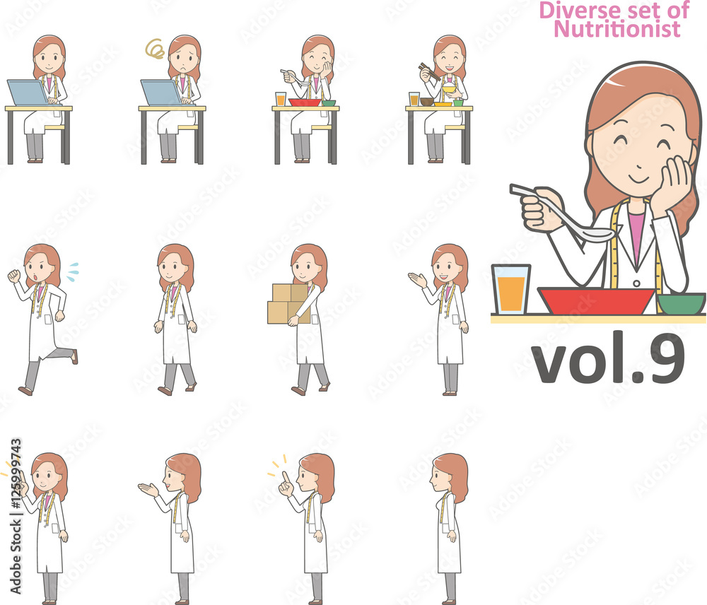 Diverse set of nutritionist, EPS10 vector format vol.9 Diverse set of nutritionist, EPS10 vector format vol.9