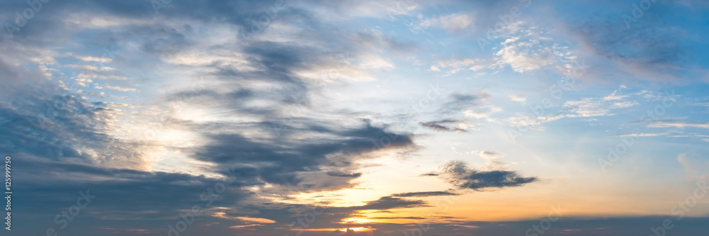 Panoramic sun rise and sun set background.