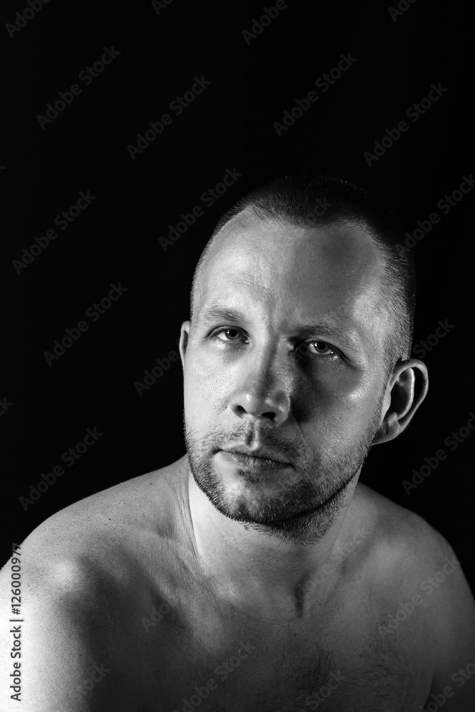 Attractive guy close-up portrait