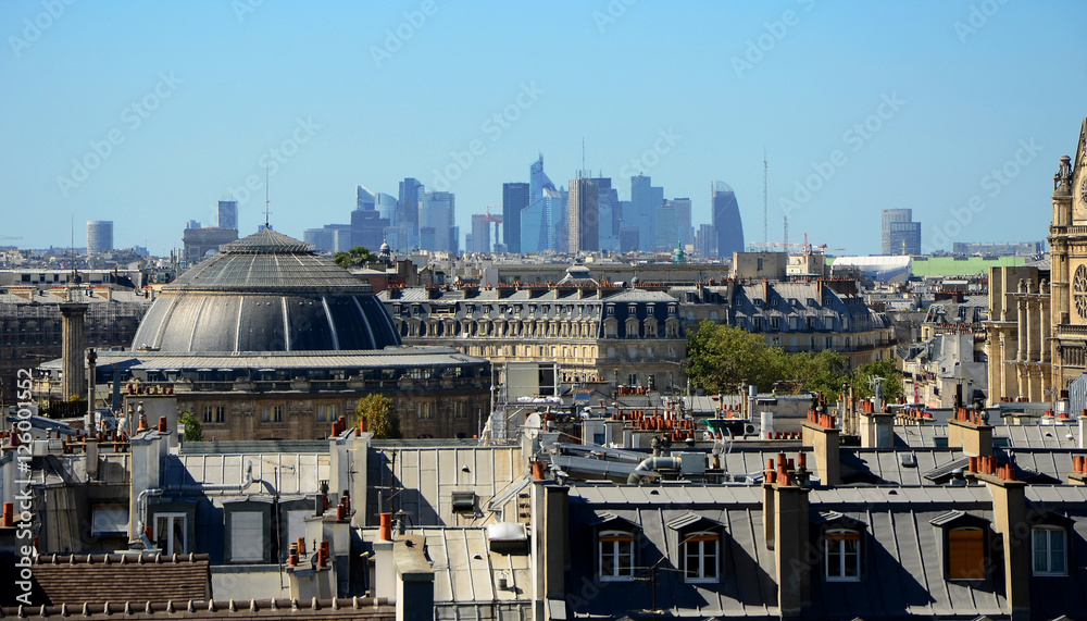 Panoramic view of the roofs Paris, France