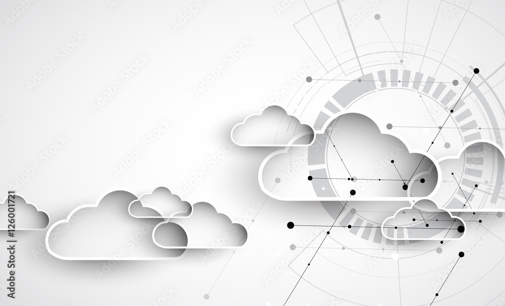 Modern cloud technology. Integrated digital web concept - obrazy, fototapety, plakaty 