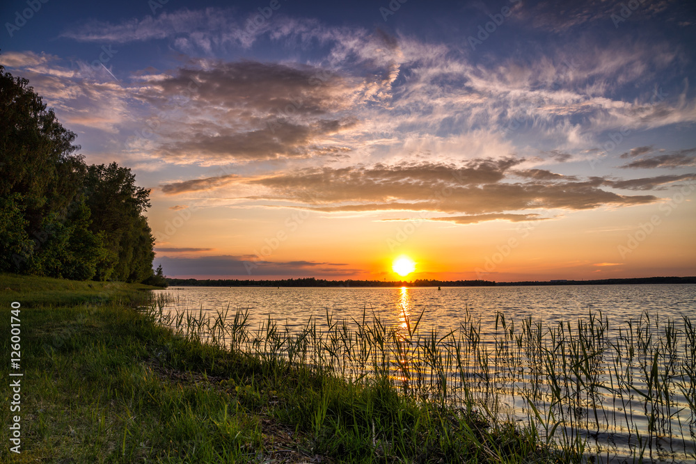 Obraz premium Sunset at 'Senftenberger See'