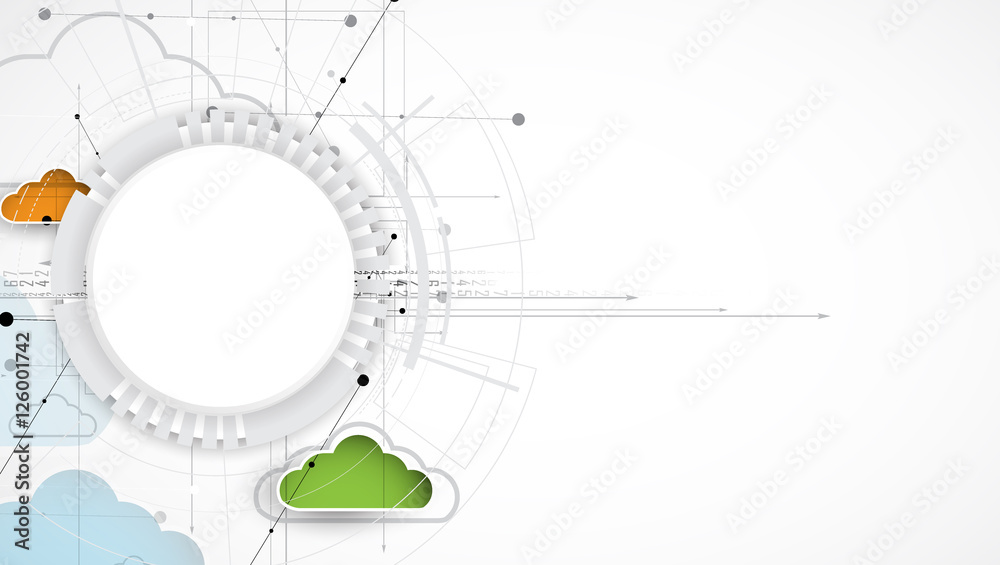 Modern cloud technology. Integrated digital web concept