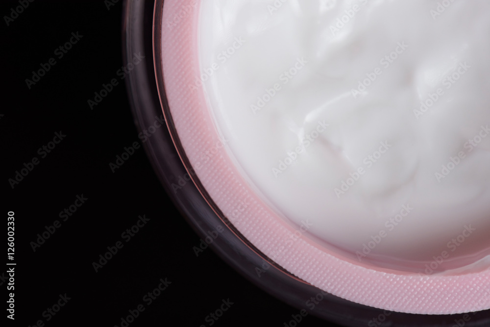 Macro of white face cream Macro of white face cream