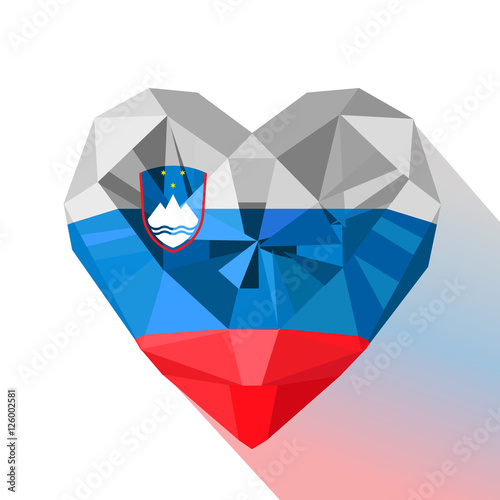  Flat style logo symbol of love Slovenia.