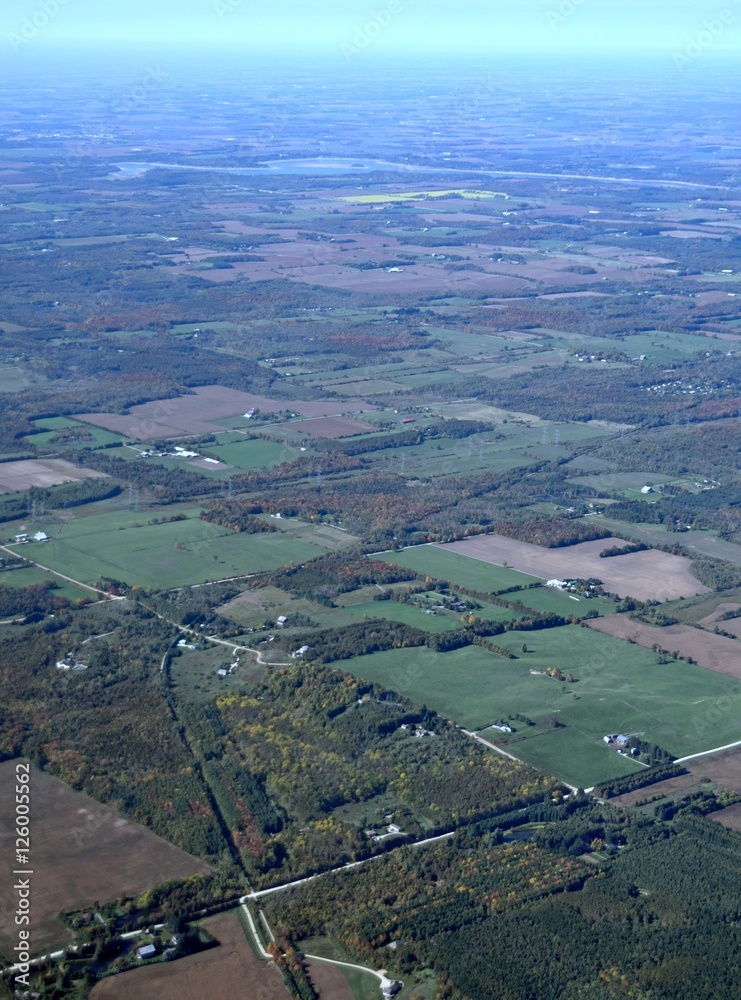 aerial view of  Autumn color landscape,near Eramosa Ontario Canada 