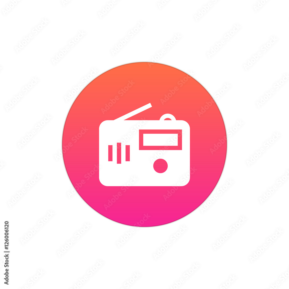 Radio icon vector, clip art. Also useful as logo, circle app icon, web UI element, symbol, graphic image, silhouette and illustration. Radio icon vector, clip art. Also useful as logo, circle app icon, web UI element, symbol, graphic image, silhouette and illustration.