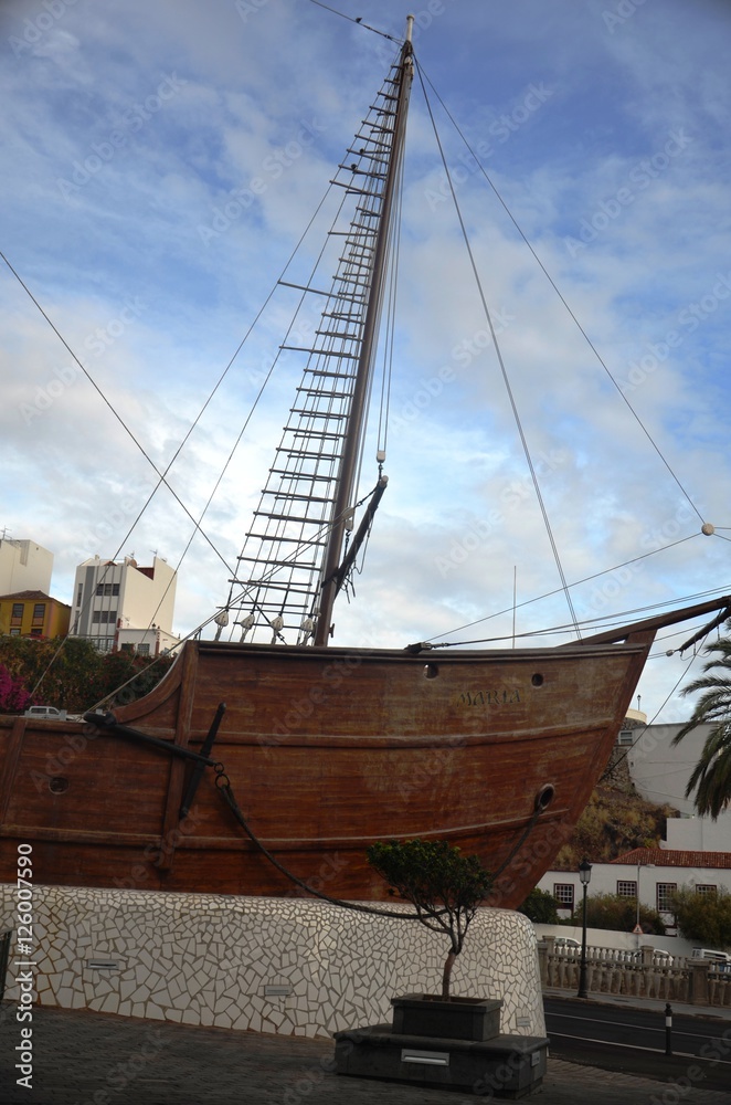 Réplique du bateau Santa Maria de Christophe Colomb à Santa Cruz de La Palma
