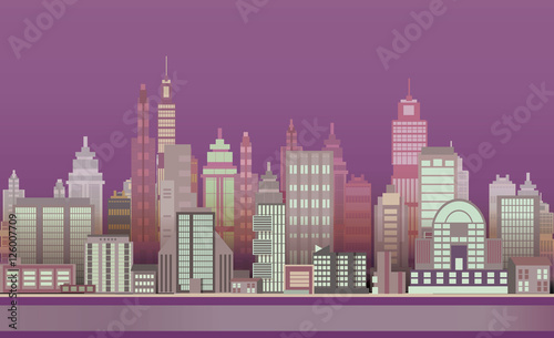 Night City Game Backgr ,2d game application. Vector Illustration for your application , project.