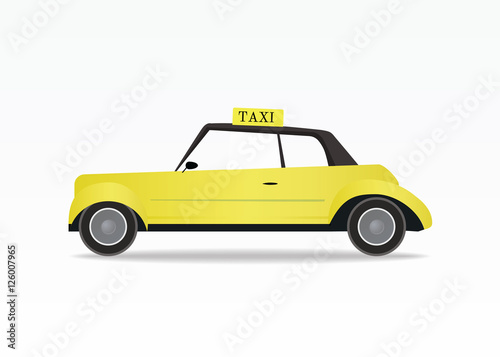 Fototapeta Naklejka Na Ścianę i Meble -  Vector Illustration of vintage yellow New York Taxi
