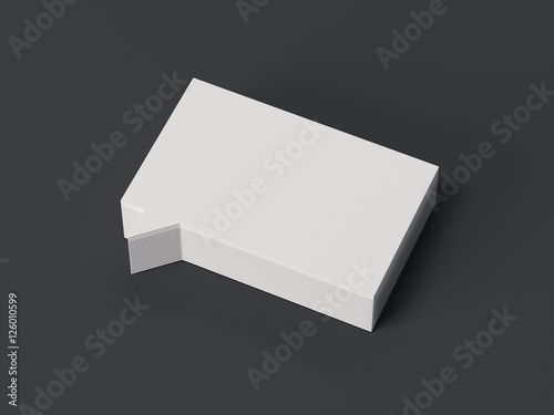 Stack of white business cards as speech bubbles. 3d rendering