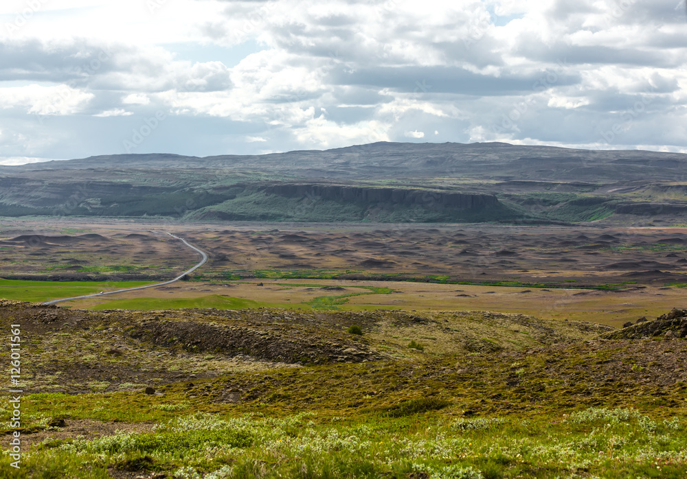 View at Icelandic plains during summertime View at Icelandic plains during summertime