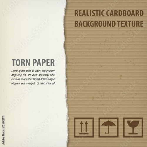 Torn cardboard pieces