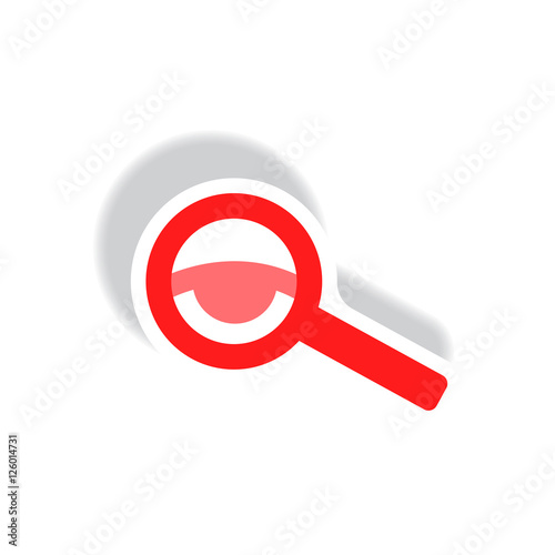 stylish icon in paper sticker style eyesight check