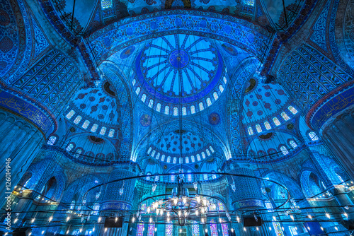 Fotobehang The Blue Mosque, (Sultanahmet Camii), Istanbul, Turkey.