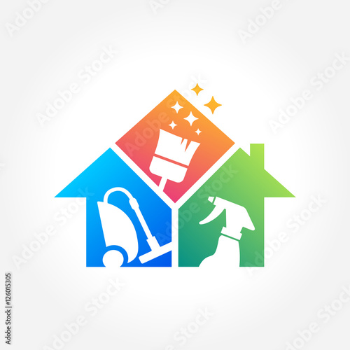 Cleaning Service Business logo design, Eco Friendly Concept for Interior, Home and Building