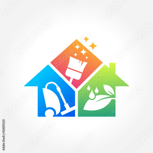 Cleaning Service Business logo design, Eco Friendly Concept for Interior, Home and Building