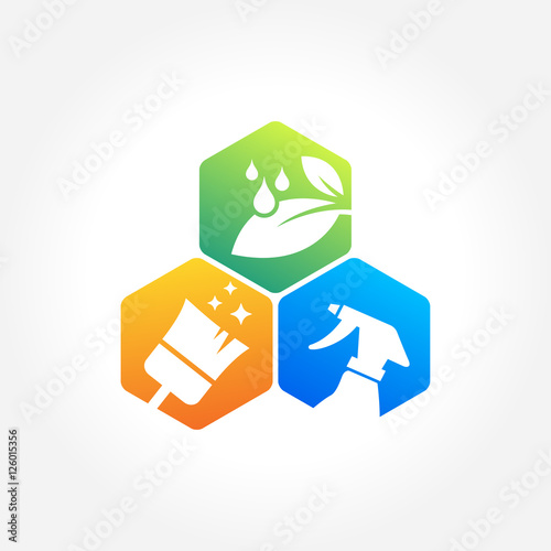 Cleaning Service Business logo design, Eco Friendly Concept for Interior, Home and Building