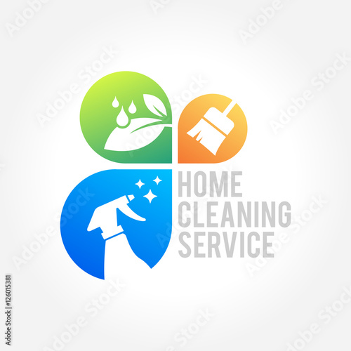 Cleaning Service Business logo design, Eco Friendly Concept for Interior, Home and Building