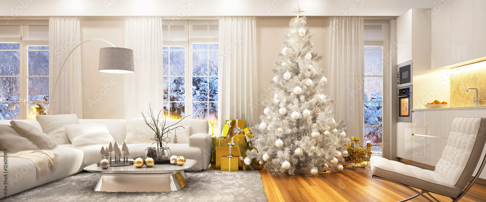 Christmas in a big house Stock Photo | Adobe Stock